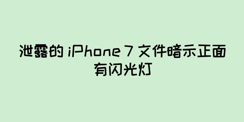 泄露的 iPhone 7 文件暗示正面有闪光灯