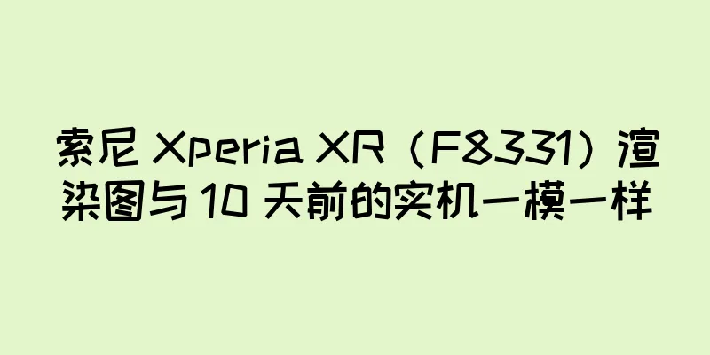 索尼 Xperia XR（F8331）渲染图与 10 天前的实机一模一样