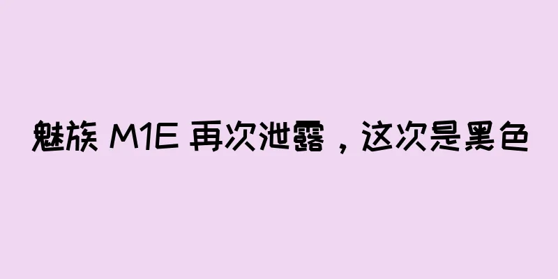 魅族 M1E 再次泄露，这次是黑色