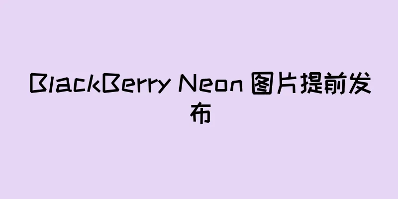 BlackBerry Neon 图片提前发布