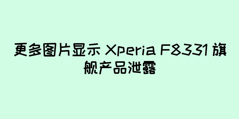 更多图片显示 Xperia F8331 旗舰产品泄露