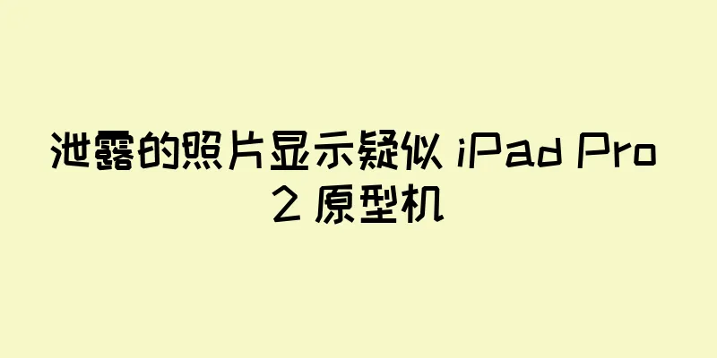 泄露的照片显示疑似 iPad Pro 2 原型机