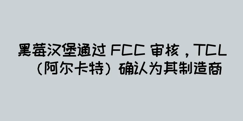 黑莓汉堡通过 FCC 审核，TCL（阿尔卡特）确认为其制造商