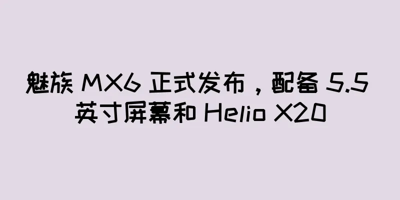 魅族 MX6 正式发布，配备 5.5 英寸屏幕和 Helio X20