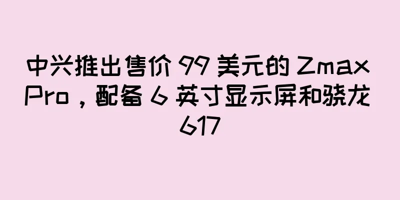 中兴推出售价 99 美元的 Zmax Pro，配备 6 英寸显示屏和骁龙 617