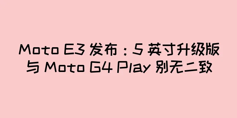 Moto E3 发布：5 英寸升级版与 Moto G4 Play 别无二致