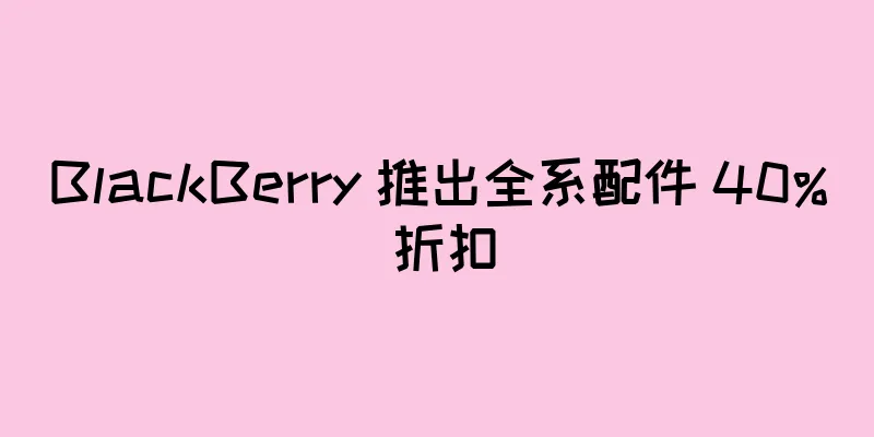 BlackBerry 推出全系配件 40% 折扣