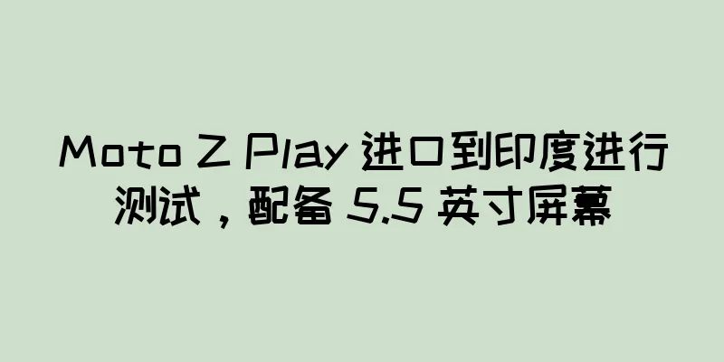 Moto Z Play 进口到印度进行测试，配备 5.5 英寸屏幕