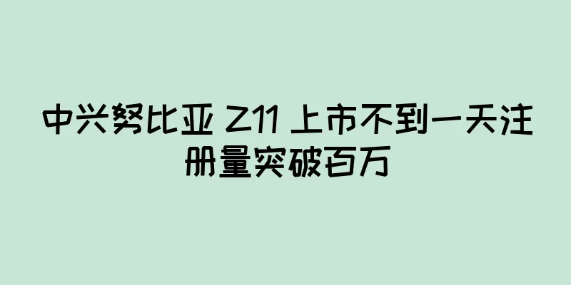 中兴努比亚 Z11 上市不到一天注册量突破百万