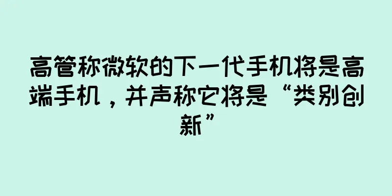 高管称微软的下一代手机将是高端手机，并声称它将是“类别创新”