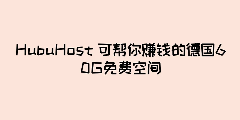 HubuHost 可帮你赚钱的德国60G免费空间