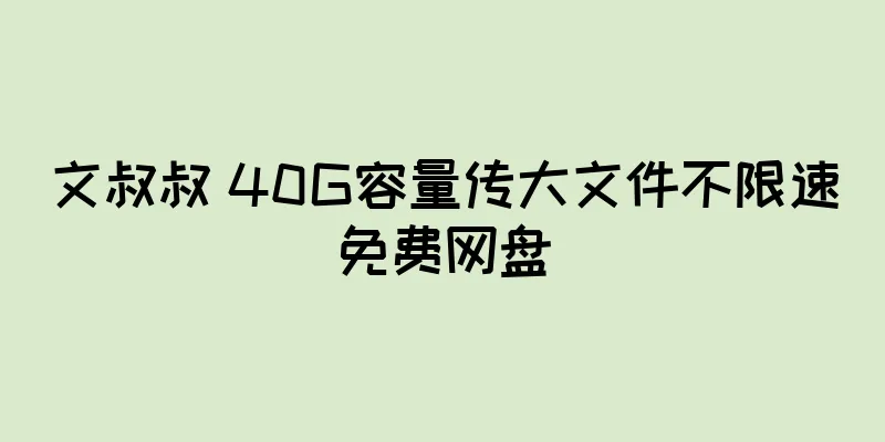 文叔叔 40G容量传大文件不限速免费网盘