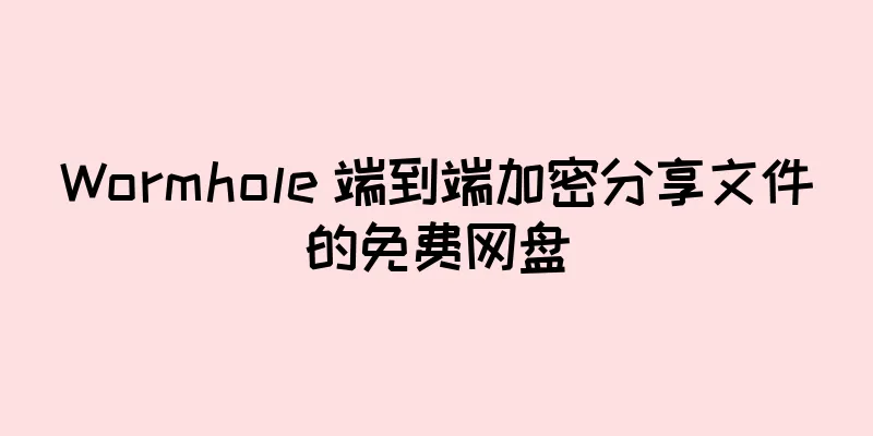 Wormhole 端到端加密分享文件的免费网盘